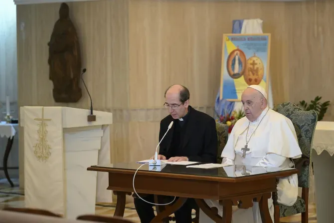 Pope Francis and Mons. Paolo Braida during the Sunday Angelus address, Nov. 26 | Vatican Media