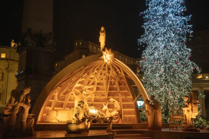 The Vatican’s Christmas tree lighting ceremony on Dec. 3, 2022. | Daniel Ibanez/CNA