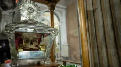 The purported skull of St. Thomas Aquinas in the Italian town of Priverno. | Daniel Ibanez/CNA