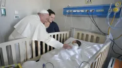 Pope Francis visits the Bambino Gesù di Palidoro hospital in Rome, Italy, on Jan. 5, 2018. Vatican Media.