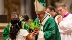 Pope Francis celebrates the closing Mass of Amazon synod October 27, 2019. Credit: Daniel Ibáñez/CNA