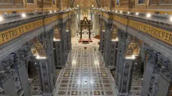 Triduum liturgies took place in an empty St. Peter's Basilica due to the pandemic. Credit: Vatican Media/CNA.