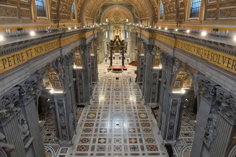 Triduum liturgies took place in an empty St. Peter's Basilica due to the pandemic. Credit: Vatican Media/CNA.