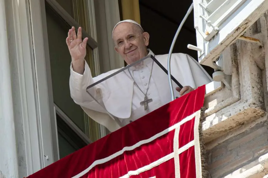Pope Francis gives his Angelus address June 7, 2020. Credit: Vatican Media/CNA.