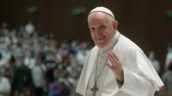 Pope Francis at the general audience on Aug. 18, 2021. Vatican Media