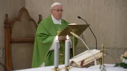 Pope Francis says Mass at the chapel of Santa Marta in the Vatican, Sept. 11, 2018. Vatican Media.