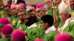 Pope Francis celebrates Mass for World Missionary Day Oct. 20, 2019. Credit: Daniel Ibáñez/CNA.