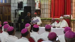 Pope Francis meets with bishops in Madagascar Sept. 7, 2019. Credit: Vatican Media.