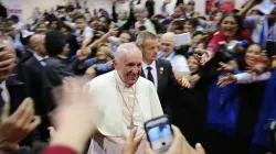 Pope Francis at the Second World Meeting of Popular Movements in Santa Cruz, Bolivia, July 9, 2015. Credit: Alan Holdren/CNA.
