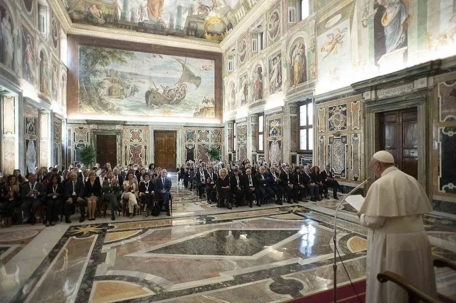 Pope Francis speaks to Italian Association of Medical Oncology Sept. 2, 2019. Credit: Vatican Media.