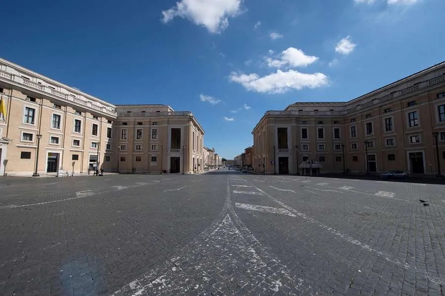 Vatican offices on an empty Papa Pio XII Square. Credit: Vatican Media.