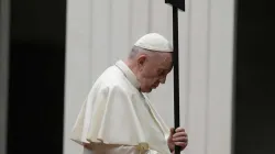 Pope Francis presides at the Stations of the Cross outside St. Peter's Basilica. Credit: Vatican Media