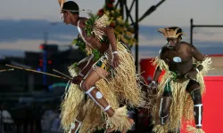 Aboriginal dancers perform an Indigenous welcome ceremony at the opening Mass formally celebrating the start of World Youth Day 2008 at Barangaroo on July 15, 2008, in Sydney. / Credit: Sergio Dionisio/Getty Images