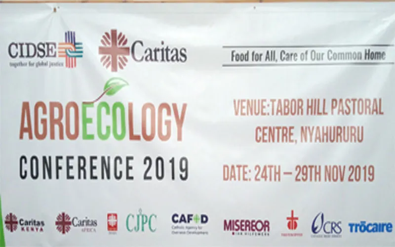 Banner of the multi-agency conference on agroecology in Kenya, taking place at the Tabor Hill Pastoral Centre in Nyahururu in Kenya / ACI Africa