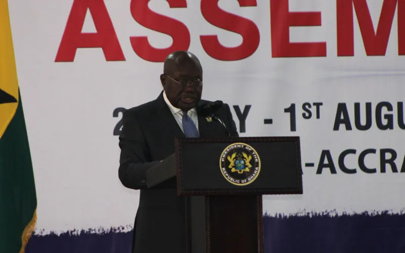 President Nana Akufo-Addo addressing delegates at the 19th Plenary Assembly of the Symposium of Episcopal Conferences of Africa and Madagascar (SECAM). Credit: ACI Africa