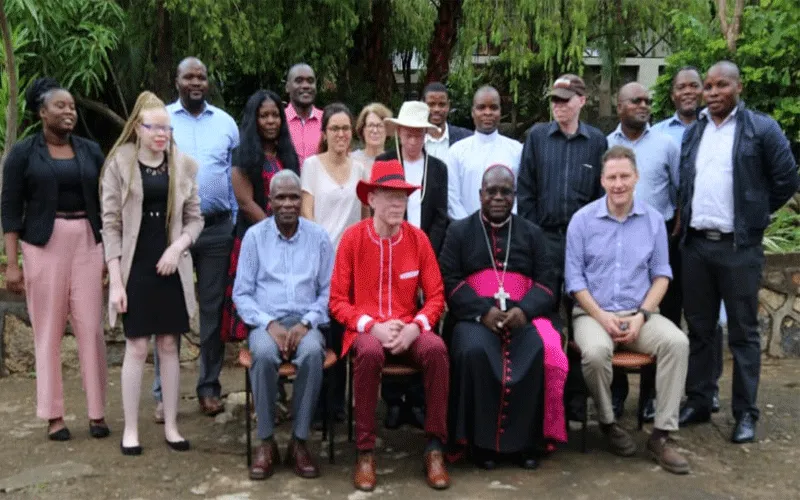 Bishop George Desmond Tambala, O.C.D., of Zomba with members of the Catholic Commission for Justice and Peace (CCJP) at the Launch of the Albinism Awareness Campaign on November 27, 2019. / CCJP
