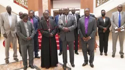 Church leaders in South Sudan and members of government after the April 7 preparatory meeting. Credit: Office of the Republic of South Sudan/Facebook