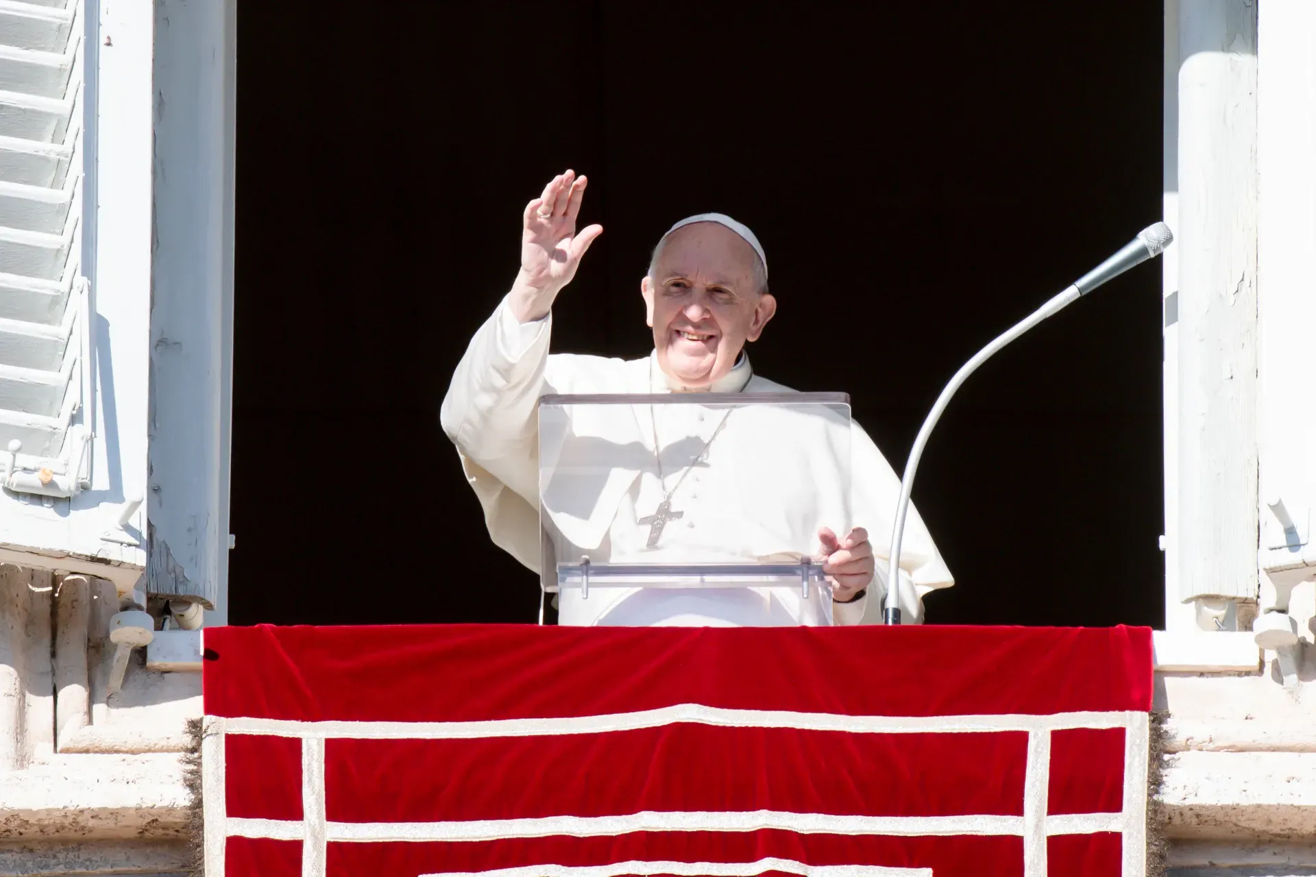 Pope Francis delivers his Angelus address on Dec. 19, 2021. Vatican Media