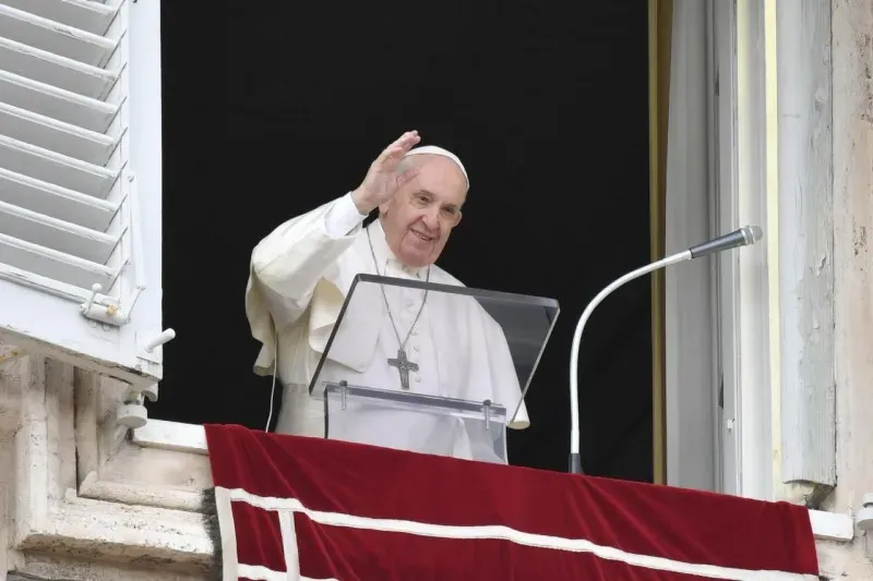 Pope Francis gives his Angelus address on Nov. 14, 2021. Vatican Media/CNA