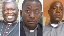 Archbishop Philip Anyolo (left), the new Local Ordinary of Kenya's Nairobi Archdiocese, Mons. António Lungieki Pedro Bengui (center) and Mons. Fernando Francisco (right), appointed Auxiliary Bishops for Angola’s Luanda Archdiocese. Credit: Courtesy Photo