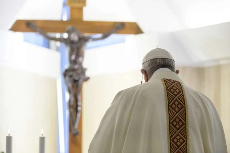 Pope Francis offers Mass in Casa Santa Marta on April 30, 2020. / Vatican Media/CNA.