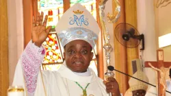 Archbishop Nicodème Anani Barrigah-Bénissan Blessing the Faithful at  Installation Mass, Saturday January 11, 2020. / Radio Maria Togo