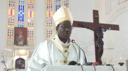 Archbishop Vincent Coulibaly of Conakry Archdiocese during Mass at the St. Mary Cathedral, Saturday, August 15.