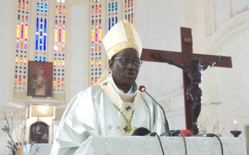 Archbishop Vincent Coulibaly of Conakry Archdiocese during Mass at the St. Mary Cathedral, Saturday, August 15.