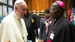 Archbishop Marcel Utembi of Kisangani with Pope Francis at the Vatican