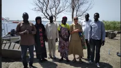 Sr Balatti with catechists and other church members in Kaka, on the River Nile, March 2022.