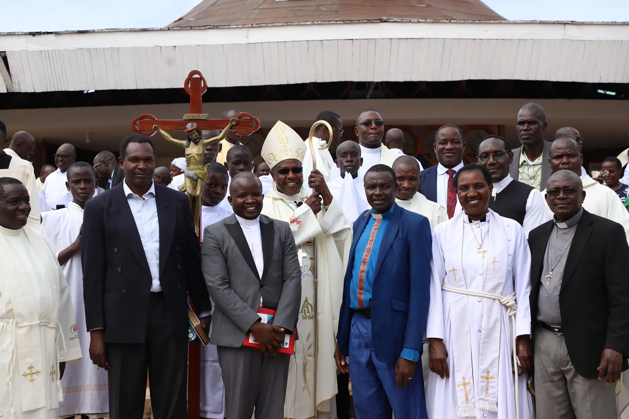 Bishop Michael Cornelius Odiwa and religious leaders after Holy mass. Credit: Homabay Diocese