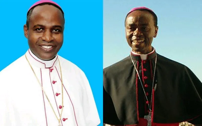 Bishop Eusebius Alfred Nzigilwa (Left) Bishop of Mpanda Diocese in Tanzania and Bishop Emmanuel Dassi Youfang (Right) Bishop of Bafia Diocese in Cameroon, appointed by Pope Francis Wednesday, May 13, 2020.