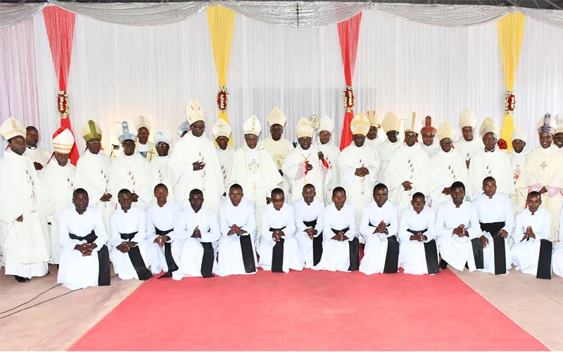 Bishops in Tanzania with some seminarians of the  Nazareth Major Seminary.