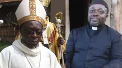 Bishop Dieudonné Watio (left) and Fr. André Marie Kengne (right). Bishop Watio of Bafoussam suspended  Fr. André for promoting syncretism.