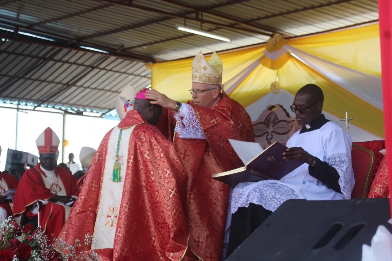 Archbishop Hubertus van Megen during the Episcopal Ordination of Bishop John Mbinda of Kenya's Lodwar Diocese. Credit: ACI Africa