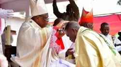 Fridolin Cardinal Ambongo during the episcopal ordination of Bishop Bernard Marie Fansaka on Sunday, August 23.