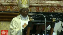 Francis Cardinal Arinze during the Holy Mass at the Vatican to pray for peace in Burkina Faso. Credit: Vatican Media
