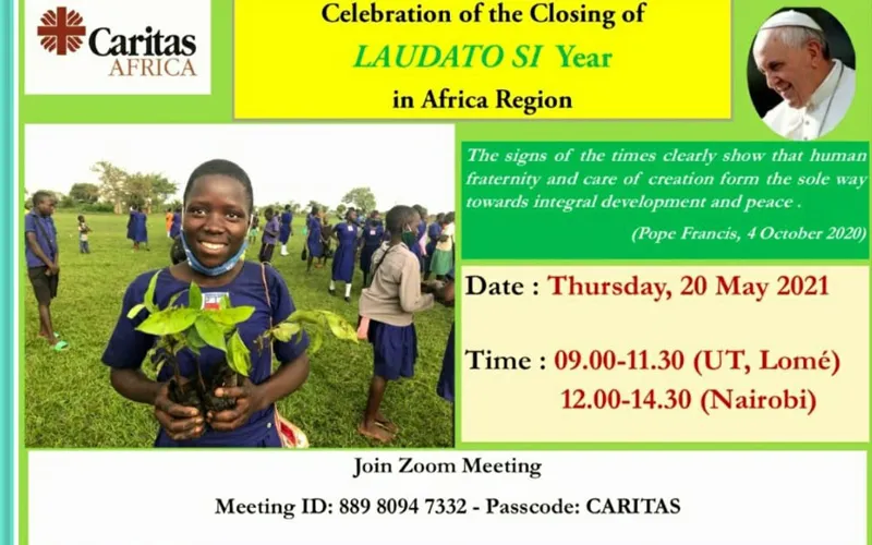 A poster announcing the May 21 webinar closing celebrations making the Laudato Si Year in the Africa region. Credit: Courtesy Photo