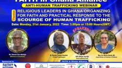 Poster announcing the human trafficking webinar. Credit: Caritas Ghana