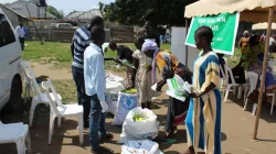 Some beneficiaries of seeds and tools offered by Caritas South Sudan. Credit: ACI AFRICA