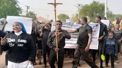 Catholics in Nigeria's Sokoto Diocese participating in Prayer Protest called by the Bishops on Ash Wednesday, February 26 2020. They are wearing black  in solidarity with many kidnapped and killed persons in Nigeria. / Catholic Diocese of Sokoto, Nigeria
