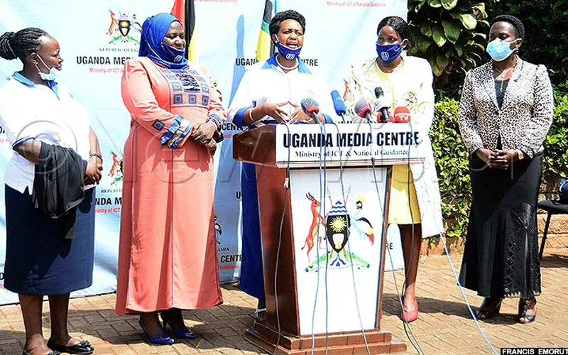 Representatives of Uganda’s Faith Women Leaders at a Press Conference Wednesday, June 10 in Kampala. / Francis Emorut, New Vision