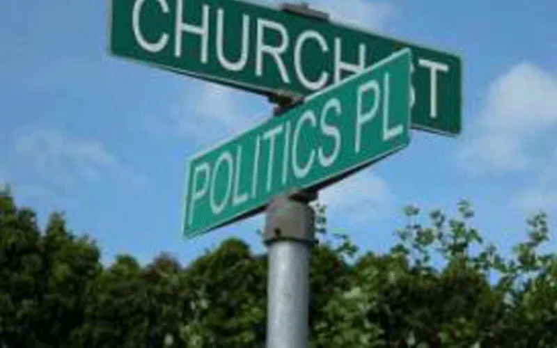 An image depicting the intersection between Church and politics. The Church in Togo and Ivory Coast has been accused by the governments of being partial.