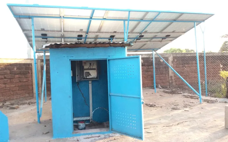 New solar water pump for clean water access at the Don Bosco Center in Bobo-Dioulasso Burkina Faso. / Salesians of Don Bosco (SDB)
