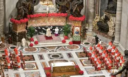 A consistory for the creation of new cardinals in St. Peter’s Basilica Nov. 28, 2020. Vatican Media.