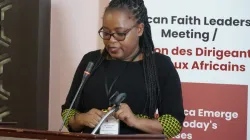 Caritas Africa Regional Executive Secretary, Lucy Afandi Esipila gives her opening remarks at a Faith Leaders' meeting in Nairobi, Kenya. Credit: Jesuit Justice and Ecology Network Africa (JENA)