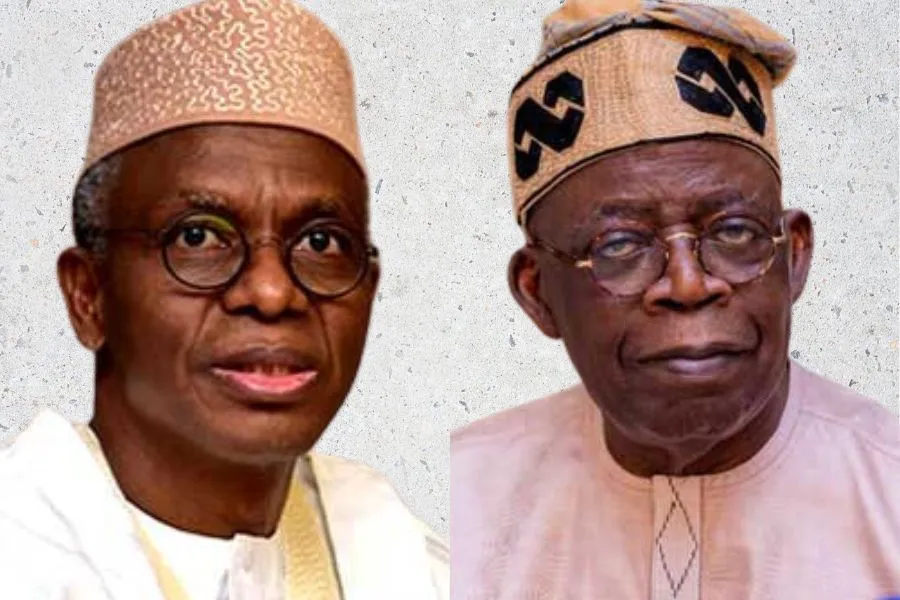 President Bola Ahmed Tinubu (right) urged to “correct the fallacies” that the immediate former governor of Kaduna State, Nasir Ahmad El-Rufai (left), made in a viral video. Credit: Courtesy Photo