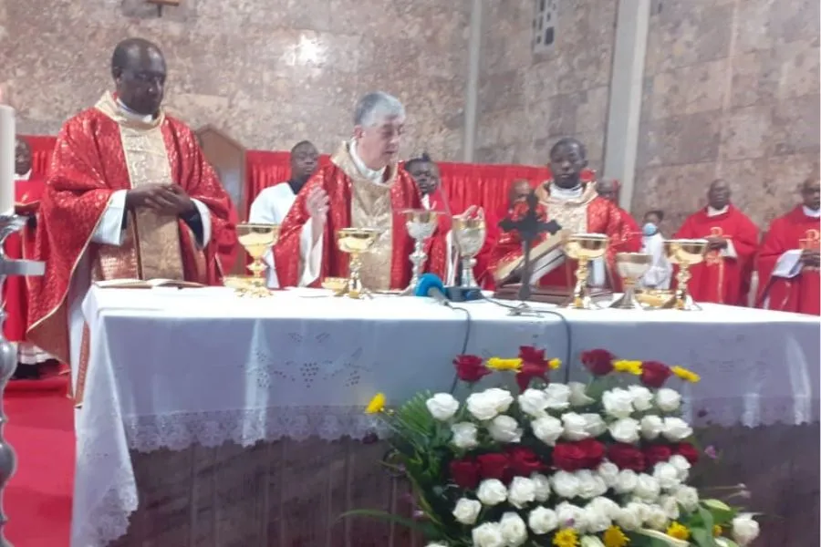 Archbishop Giovanni Gaspari during during the Thanksgiving Mass to mark the belated 10th anniversary of the election of Pope Francis as Pope. Credit: Radio Ecclesia