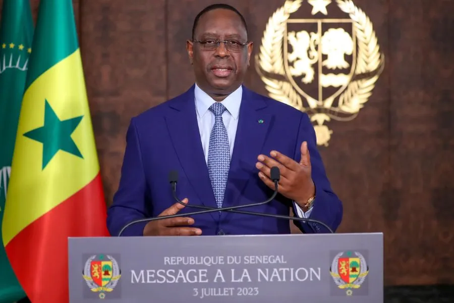 President Macky Sall addressing the nation on 3 July 2023. Credit: Presidency of the Republic of Senegal