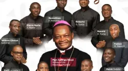 A poster showing Bishop George Nkuo and the ten seminarians he ordained Deacons on 6 July 2023. Credit: Kumbo Diocese